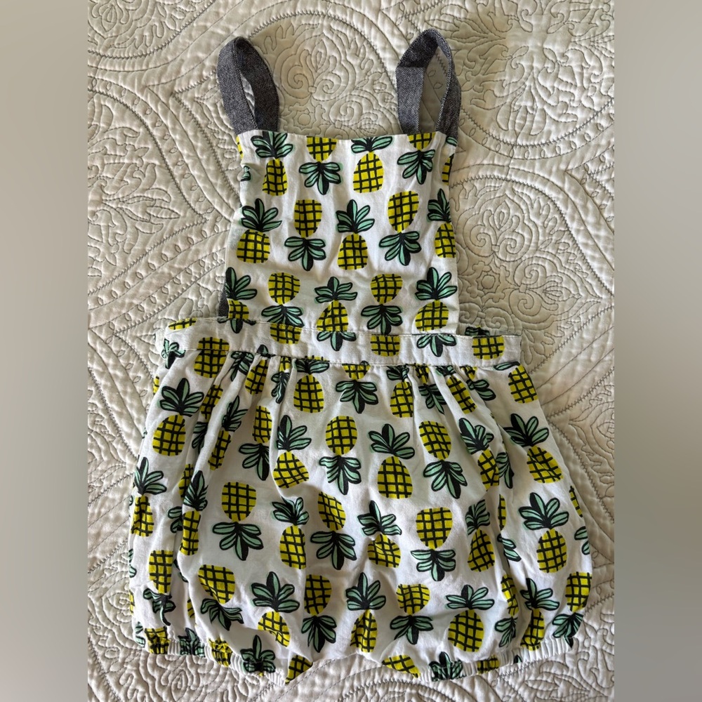 Hallmark Baby Pineapple Print Romper with adjustable Straps 12-18 month